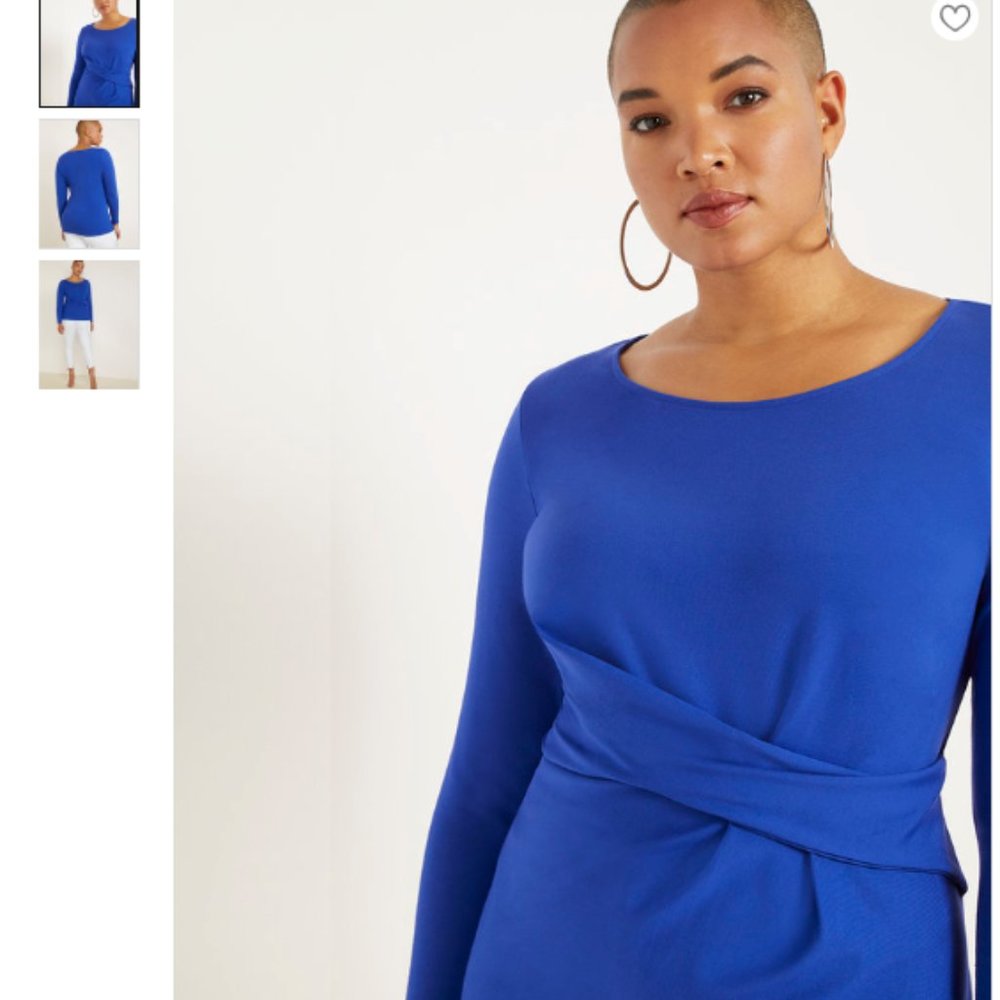 Eloquii Long Sleeve Twist Top Size 20 Blue